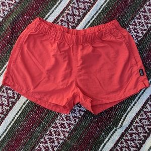 Coral red Patagonia Baggies shorts